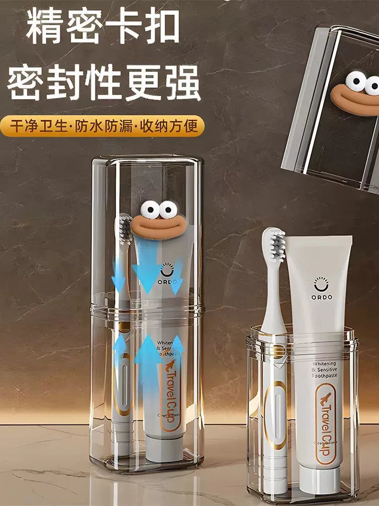 Portable Travel Toothbrush Holder and Mouthwash Cup Set