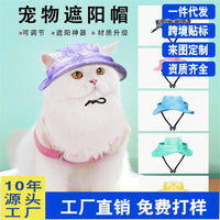 Pet Sun Protection Fisherman Hat with Ear Holes and Adjustable Drawstring for Dogs and Cats