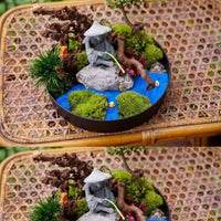 Iron Art Tray for Bonsai and Micro Landscape Planters, Metal Base for Green Plants and Floral Arrangements