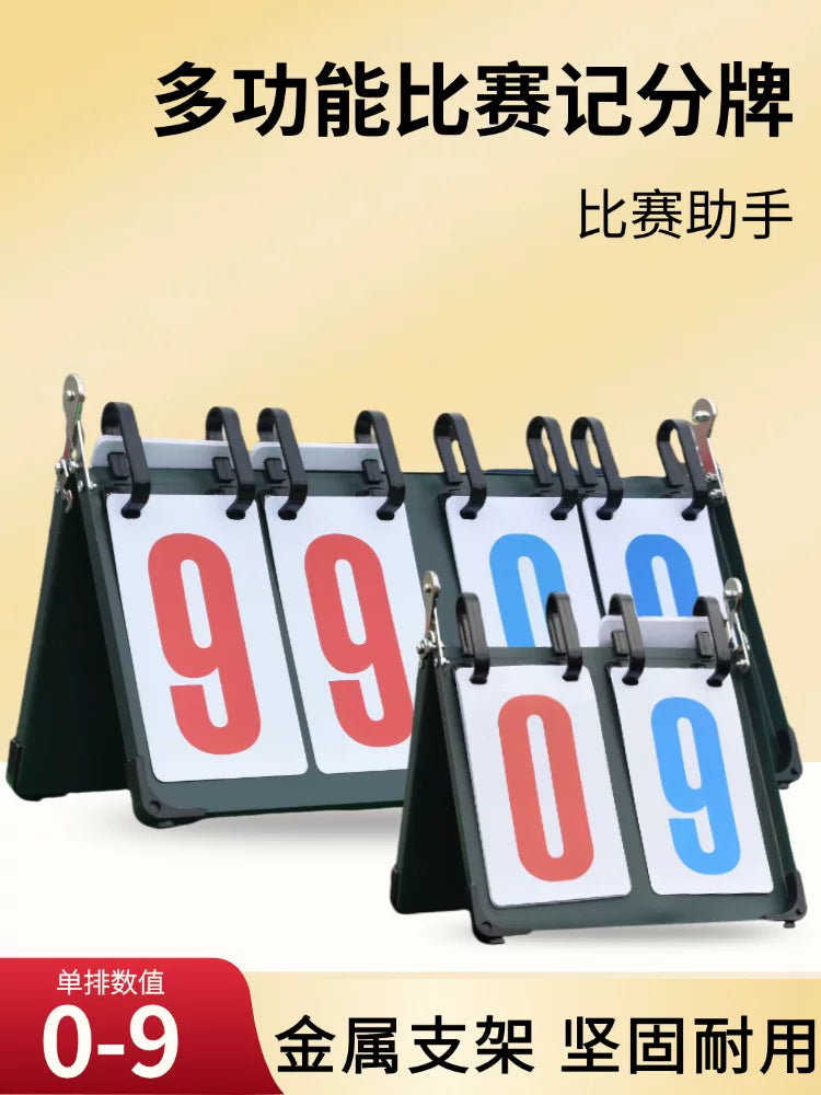 Multi-Sport Flip Scoreboard for Billiards, Basketball, and Badminton