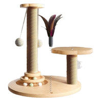 Cat Scratching Post with Sisal Rope and Integrated Cat Tree Toy for Indoor Cats