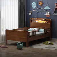 Nordic Solid Wood Children's Splicing Bed Kindergarten Nap Extension Bed with Smart Sensor Light