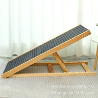 Adjustable Solid Wood Pet Ramp Stairs for Dogs and Cats - Non-Slip Foldable Indoor Pet Climbing Frame