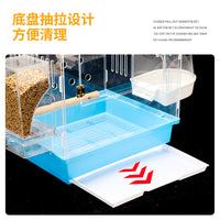 New Transparent Acrylic Bird Cage Panoramic Anti-Splash Villa Style Birdhouse for Home Display