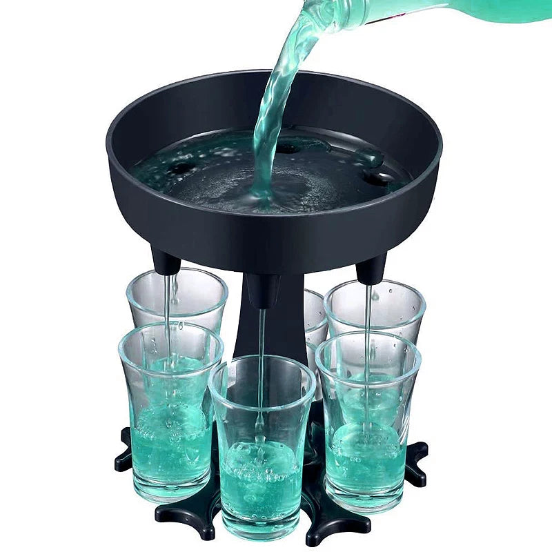6-Shot Glass Dispenser for Parties and Home Bar