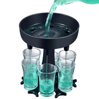 6-Shot Glass Dispenser for Parties and Home Bar