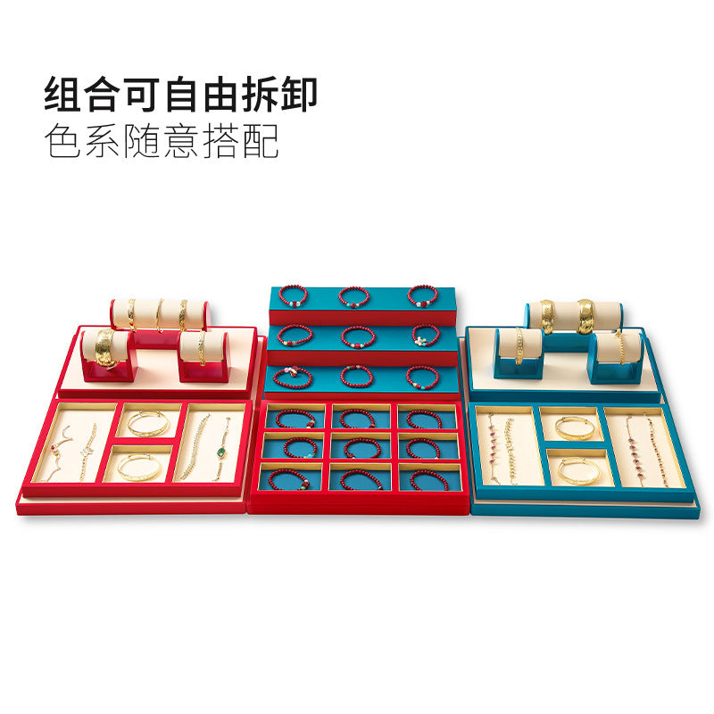 Traditional Style Jewelry Display Tray with Tiered Compartments for Beads, Bracelets and Collectibles