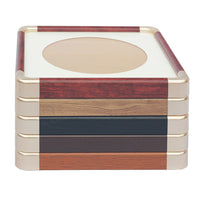 Square Faux Wood Picture Frame with Copper Corners, New Chinese Style Decor