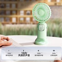 Portable Folding Handheld Fan with Digital Display, USB Rechargeable Mini Desk Fan for Summer Cooling