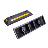 Rubber Parking Wheel Stop with Reflective Strips, Car Stopper for Garages and Driveways