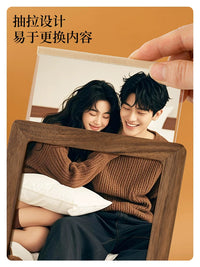 Solid Wood Photo Frame with Print Service for Desktop or Wall Display