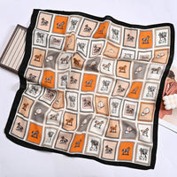 Korean Style Velvet Scarf for Women, Multi-purpose Square Shawl Headscarf