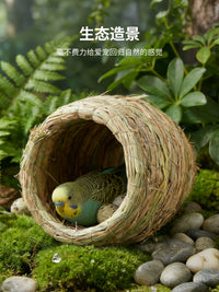 Handmade Woven Grass Bird Nest for Budgies Warm Breeding Box Bird House Pet Supplies Cage Accessories