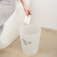 HSBC Xinjia Japanese Style Frosted Printed 9.5L Plastic Waste Bin for Office and Home