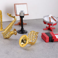 Miniature Musical Instrument Model Set - Accordion, Saxophone, Classical Instruments for Dollhouse Decor