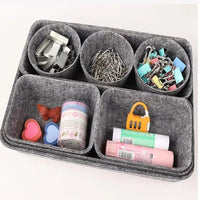 8-Piece Felt Storage Bins Set for Desk Organization