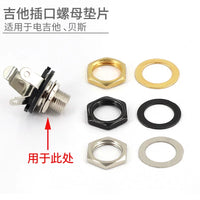 Electric Guitar Bass 6.35mm Audio Jack Output Nut and Washer Set