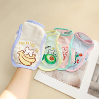Pet Cooling Vest for Dogs, Breathable Ice Silk Shirt with Cartoon Fruit & Animal Prints, Summer Apparel