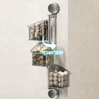 Rotating Suction Cup Storage Organizer for Kitchen and Bathroom, Wall-Mounted, No-Drill Installation