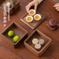 Wooden Dried Fruit Tray with Lid, Living Room Snack Box, Mooncake Storage, Tea Box