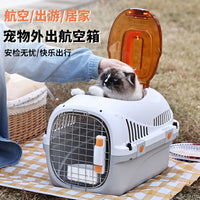 Airline Approved Pet Carrier for Cats and Small Dogs, Portable Travel Crate with Food Bowl and Absorbent Pad