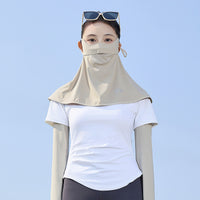 2024 New Full Face UV Protection Sun Mask for Women, Ice Silk Summer Driving Neck and Face Sunshade