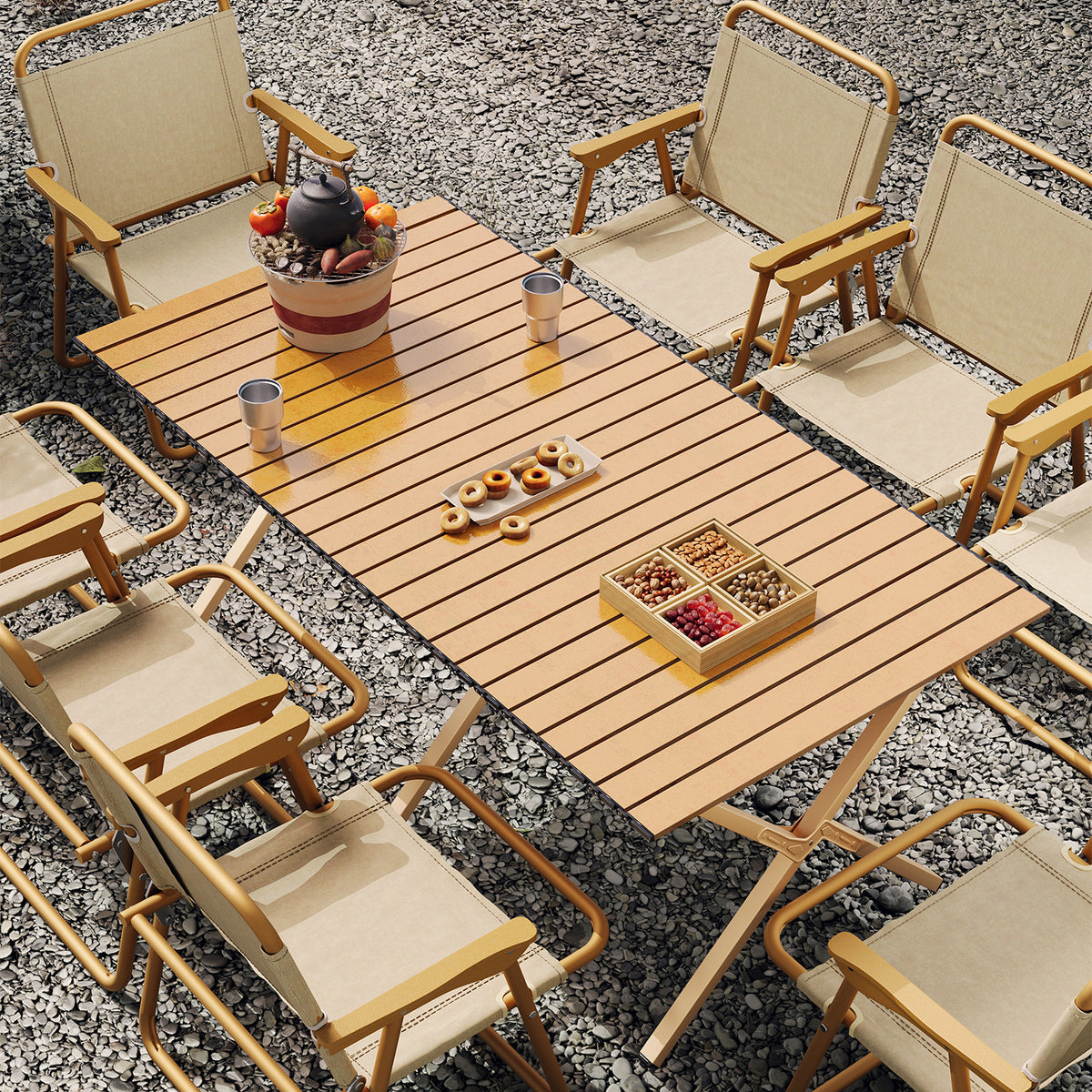 Portable Folding Camping Table and Chair Set for Outdoor Picnics and BBQ