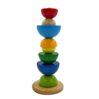 Montessori Wooden Rainbow Stacking Hemisphere Toy for Toddlers