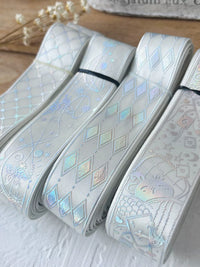 White Silver Hot Stamping Ribbon for DIY Ita Bag Decoration and Crafts