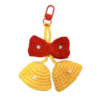 Handmade Crochet Christmas Bell Keychain