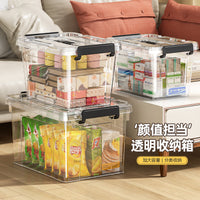 Clear Plastic Storage Box with Lid, Extra Large Stackable Organizer for Clothes and Household Items