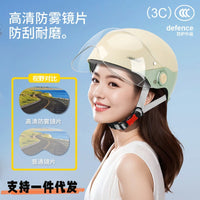 3C Certified Electric Motorcycle Helmet for Men and Women, Four Seasons Universal Safety Half Helmet with Sun Protection