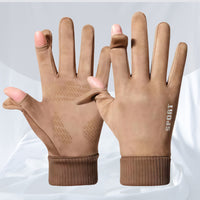 Unisex Suede Fleece Warm Touchscreen Gloves for Winter Outdoor Running Cycling