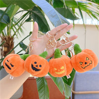 Halloween Pumpkin Ghost Plush Keychain Backpack Charm