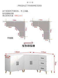 Multi-functional Corner TV Cabinet with Storage, Modern Living Room Side Cabinet, Arc-shaped Triangle Cabinet