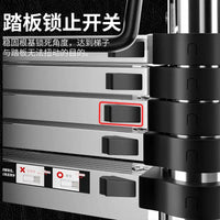 Multi-functional Telescopic Ladder, Extendable Straight Ladder, A-Frame Ladder for Home and Outdoor Engineering, Stainless Steel Bamboo Joint Ladder