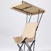 Outdoor Folding Chair with Canopy, Portable Elevated Moon Chair for Camping, Fishing, Picnic, Sketching