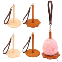 Portable Wooden Yarn Holder for Knitting and Crocheting