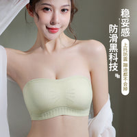 Seamless Strapless Tube Top Bra with Anti-Slip Gel, Push-Up, Backless, Invisible, Thin Padded, No-Show