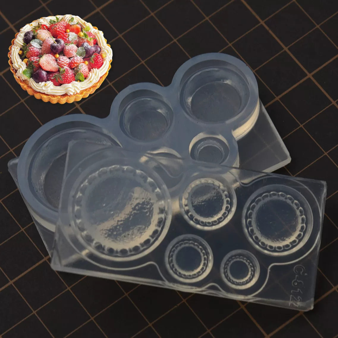 Miniature Fruit Tart Base Silicone Mold for Dollhouse Clay Crafts