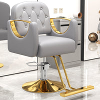 Modern Hydraulic Swivel Reclining Barber Chair for Salon Styling, Cutting, and Perming