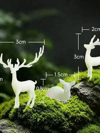 Miniature Deer Figurines for Moss Terrariums and Aquariums