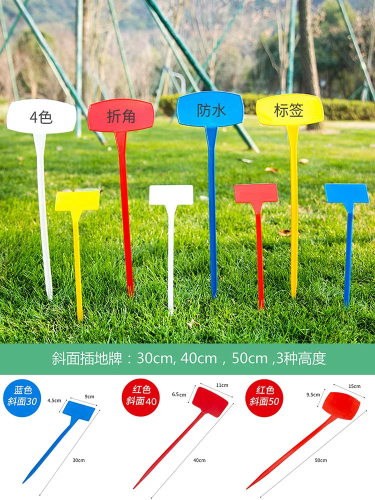 100-Pack 30cm Slanted Plant Labels for Gardening, Thickened Plastic Garden Markers for Succulents and Potted Plants
