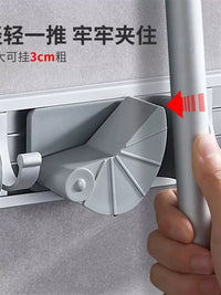 Wall-Mounted Aluminum Alloy Garden Tool Organizer with Hooks for Shovels, Brooms, Hoses, Mops