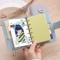 A7 Soft Leatherette Double Snap Button Binder Notebook Cover Retro Mini Portable Pocket Journal