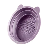 Foldable Silicone Makeup Brush Cleaning Bowl with Drying Net or Cleanser