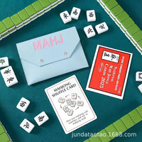 Portable PU Leather Mahjong Card Storage Bag with Magnetic Closure