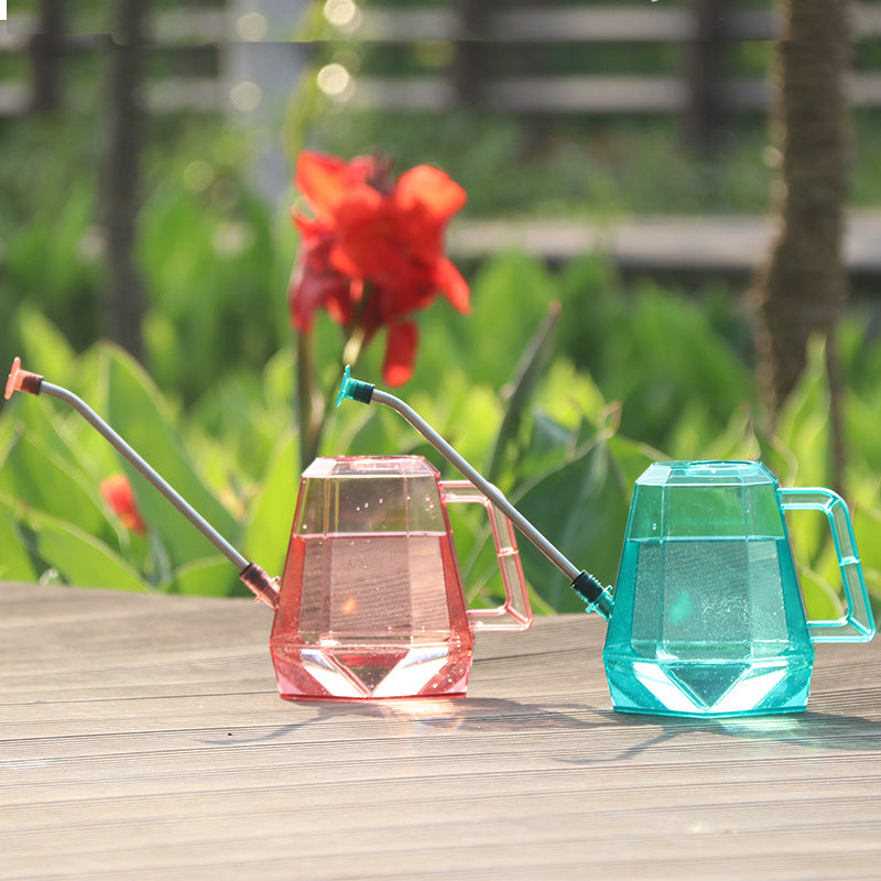 Stainless Steel Long Spout Watering Can for Indoor Plants & Garden, 1.2L Octagonal Design