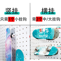 iWood Pegboard Skateboard Wall Mount Hooks for Display and Storage