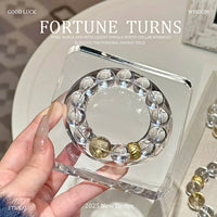 Natural Clear White Crystal Bracelet for Wealth and Good Fortune, High-Quality Energy White Crystal Hand String